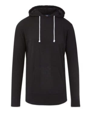 BLACK Mv sport 24401 miles slub hooded long sleeve t-shirt