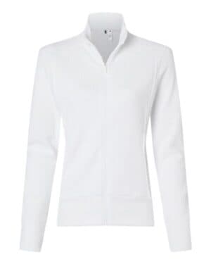 WHITE Adidas A1007 women's ultimate textured full-zip jacket
