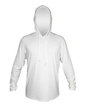 WHITE HEATHERED Anetik MVLPRH8 low pro tech hooded long sleeve t-shirt