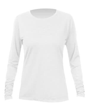 WHITE HEATHERED Anetik WSBRZL0 women's breeze tech long sleeve t-shirt