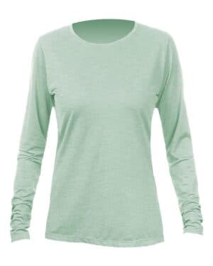 OLIVE HEATHERED Anetik WSBRZL0 women's breeze tech long sleeve t-shirt