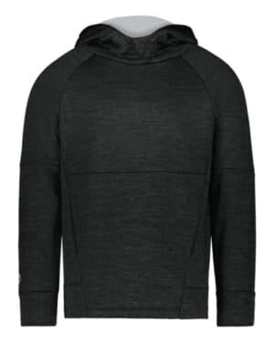 BLACK HEATHER/ SILVER 223680 youth all-pro performance fleece hooded sweatshirt