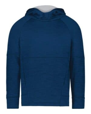 NAVY HEATHER/ SILVER 223680 youth all-pro performance fleece hooded sweatshirt