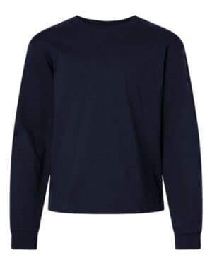 NAVY Bella canvas 3511Y youth 6oz heavyweight long sleeve tee