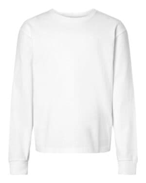 WHITE Bella canvas 3511Y youth 6oz heavyweight long sleeve tee
