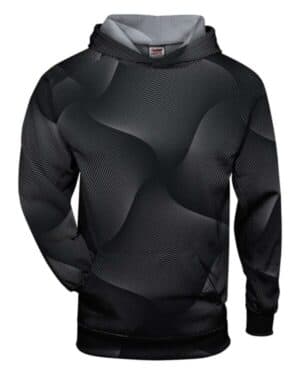 BLACK Badger 2413 youth warp hooded long sleeve t-shirt