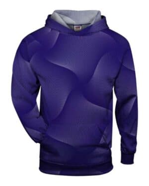 PURPLE Badger 2413 youth warp hooded long sleeve t-shirt