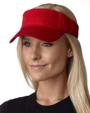 RED Adams headwear AC101 ace vat-dyed twill visor