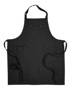 BLACK Artisan collection by reprime RP132 cotton chino bib apron with pocket
