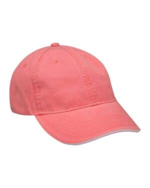 CORAL/ WHITE Adams headwear LP107 icon sandwich cap