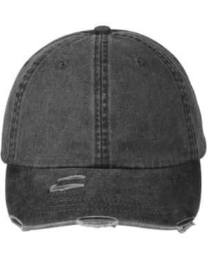 BLACK Adams headwear LP108 classic pigment distressed cap