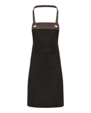 BLACK/ BROWN Artisan collection by reprime RP123 espresso bib apron with pocket