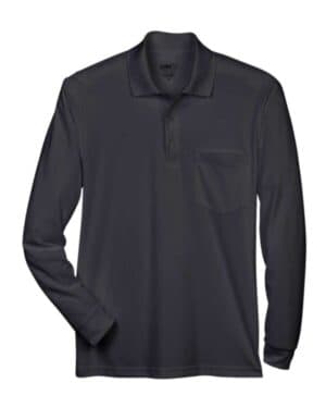 BLACK 88192P men's pinnacle performance long sleeve piqu polo with pocket