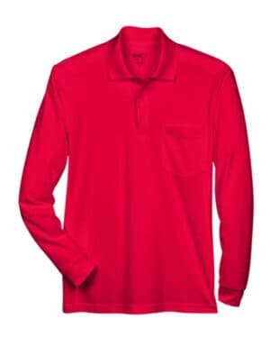 CLASSIC RED 88192P men's pinnacle performance long sleeve piqu polo with pocket