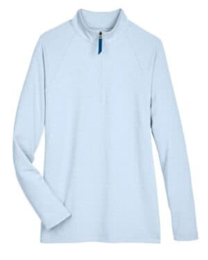 OCEAN BLUE DG480W women's crownlux performanceclubhouse micro-stripe quarter-zip pullover