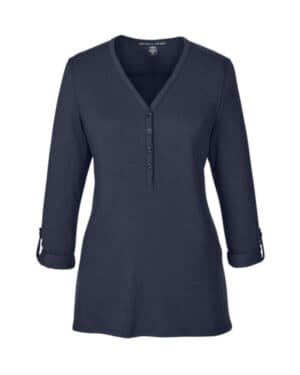 NAVY DP186W women's perfect fit y-placket convertible sleeve knit top