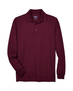 BURGUNDY 88192 men's pinnacle performance long sleeve piqu polo