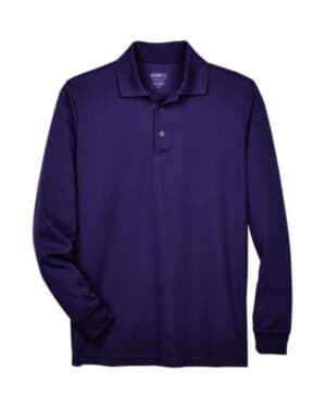 CAMPUS PURPLE 88192 men's pinnacle performance long sleeve piqu polo