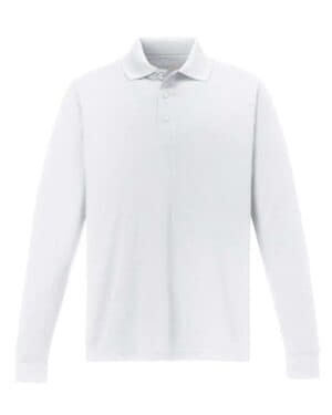 WHITE 88192 men's pinnacle performance long sleeve piqu polo