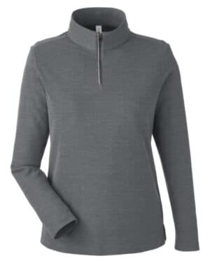 CARBON HEATHER CE405W women's fusion chromasoft pique quarter-zip pullover