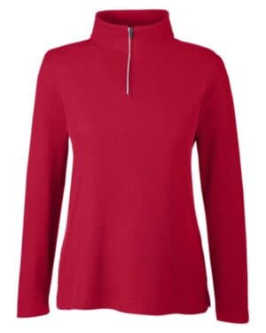 CLASSIC RED CE405W women's fusion chromasoft pique quarter-zip pullover