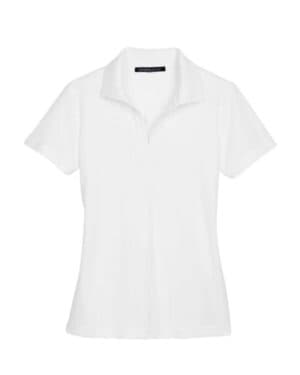WHITE Devon & jones DG20W women's crownlux performanceplaited polo