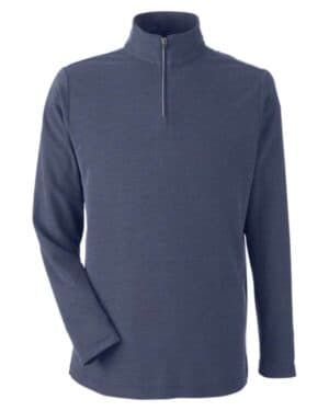 CLASSIC NAVY HEATHER CE405 men's fusion chromasoft pique quarter-zip pullover