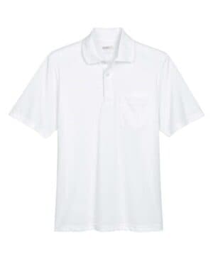WHITE 88181P men's origin performance piqu polo with pocket