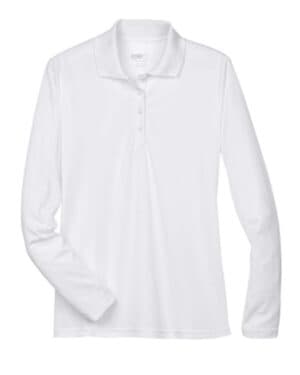 WHITE 78192 women's pinnacle performance long sleeve piqu polo