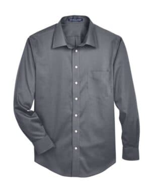 GRAPHITE DG530 men's crown collection solid stretch twill woven dress shirt