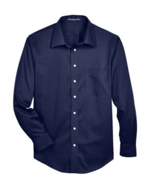 DG530 men's crown collection solid stretch twill woven dress shirt