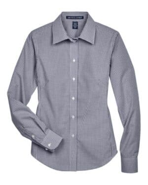 NAVY D640W women's crown collection gingham check woven dress shirt