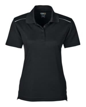 BLACK 78181R women's radiant performance piqu polo with reflective piping