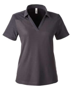 CARBON/ CARBON HEATHER CE112CW women's fusion chromasoft colorblock polo