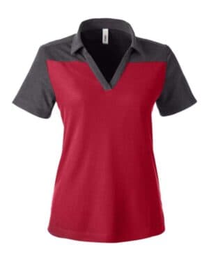 CLASSIC RED/ CARBON HEATHER CE112CW women's fusion chromasoft colorblock polo