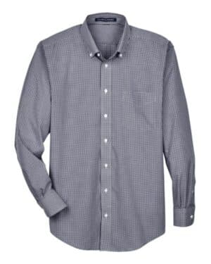 NAVY D640 men's crown collection gingham check woven dress shirt