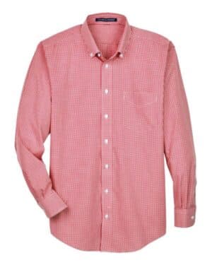 RED D640 men's crown collection gingham check woven dress shirt