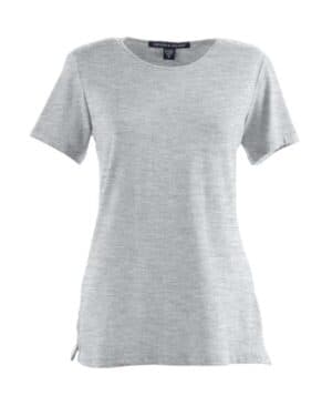 GREY HEATHER Devon & jones DP182W women's perfect fit shell t-shirt