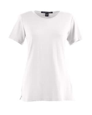 WHITE Devon & jones DP182W women's perfect fit shell t-shirt