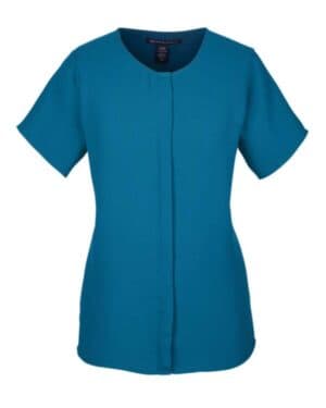 DARK TEAL Devon & jones DP612W women's perfect fit crepe blouse