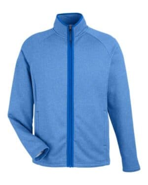 TRUE ROYAL/ WHITE Core365 CE72 men's venture heathered stripe full-zip
