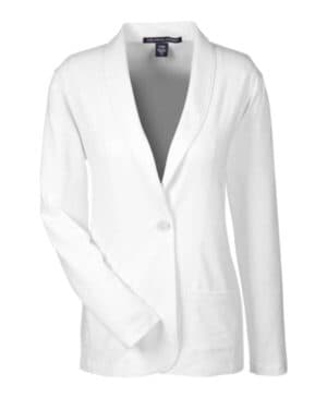 WHITE Devon & jones DP462W women's perfect fit shawl collar cardigan