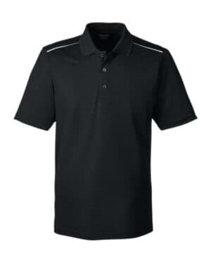 BLACK 88181R men's radiant performance piqu polo withreflective piping