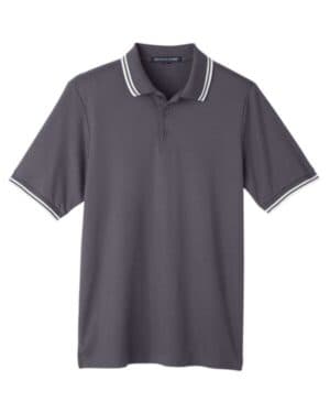 GRAPHITE/ WHITE DG20C men's crownlux performance plaited tipped polo