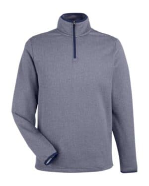 CLASSIC NAVY/ WHITE CE73 men's venture heathered stripe quarter-zip pullover