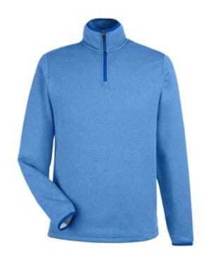 TRUE ROYAL/ WHITE CE73 men's venture heathered stripe quarter-zip pullover