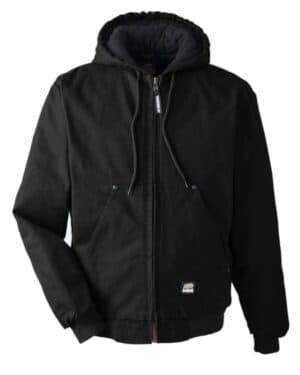 BLACK Berne apparel HJ375 heartland washed cotton duck hooded jacket