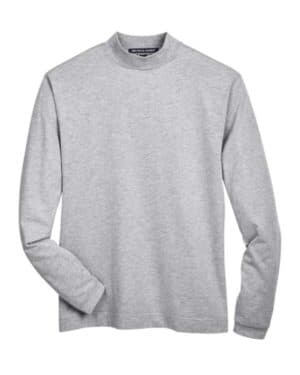 GREY HEATHER Devon & jones D420 unisex sueded jersey mock neck t-shirt