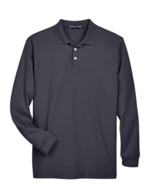 NAVY Devon & jones D110 men's pima piqu long sleeve polo