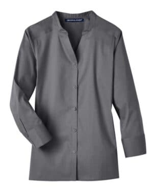 GRAPHITE DG560W women's crown collection stretch broadcloth three-quarter sleeve blouse